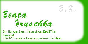 beata hruschka business card